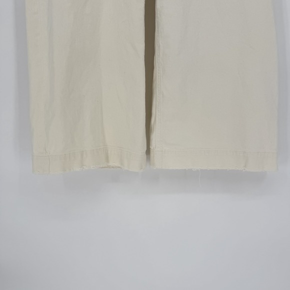 PAIGE Sz 30 Harper High Waisted Wide Leg Ankle Jeans Tonal Ecru Distressed‎ - Picture 5 of 11